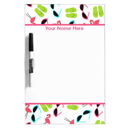 Flamingos Personalized Medium Dry Erase Board