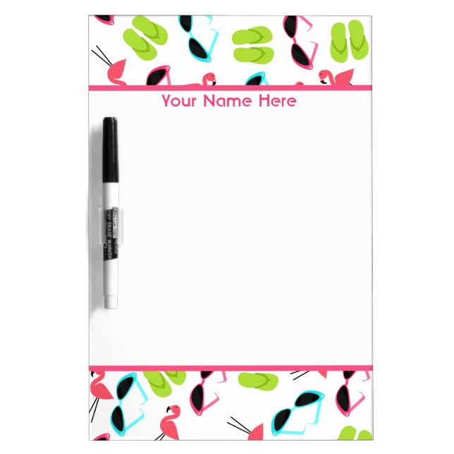 Flamingos Personalized Medium Dry Erase Board (Front)