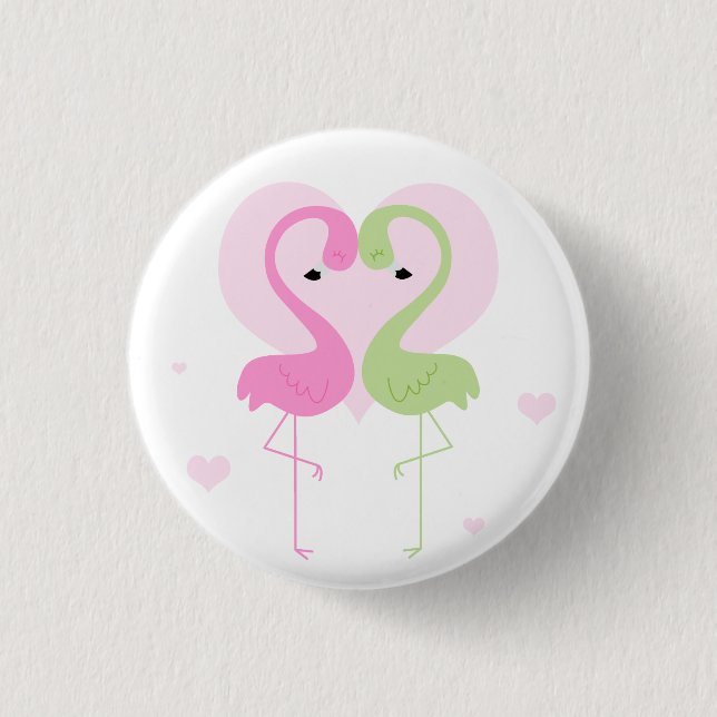 Flamingos Pinback Button (Front)