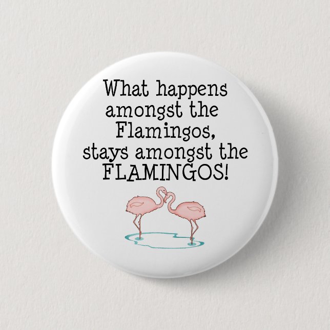 Flamingos Pinback Button (Front)
