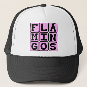 Flamingos, Pink Bird Trucker Hat