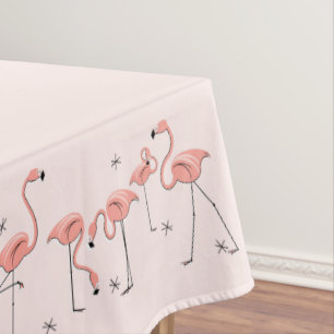 Flamingos Pink border tablecloth