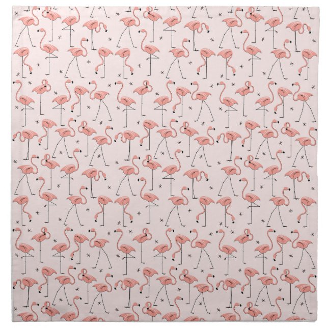 Flamingos Pink cloth napkins (set) (Front)