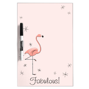 Flamingos Pink "Fabulous!" dry erase board