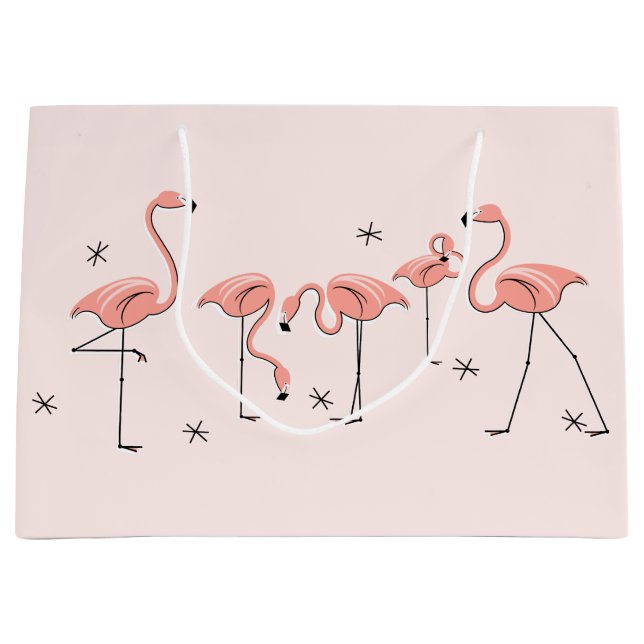Flamingos Pink Group gift bag large (Front)