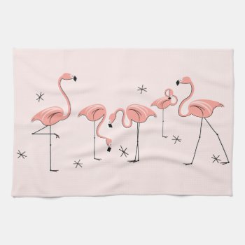 Flamingos Pink Group Kitchen Towel by QuirkyChic at Zazzle