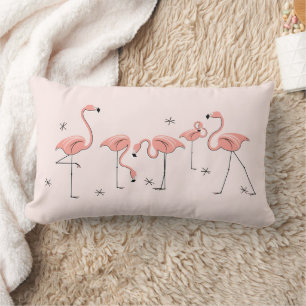 Flamingos Pink Group lumbar Lumbar Pillow
