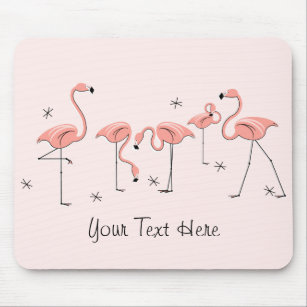 Flamingos Pink Group "Text" mousepad