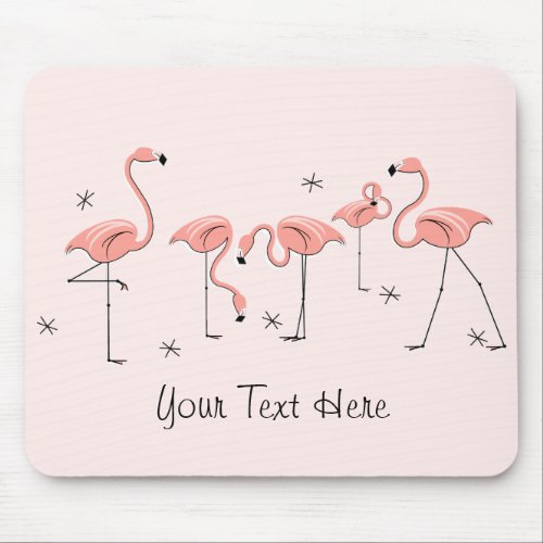 Flamingos Pink Group Text mousepad