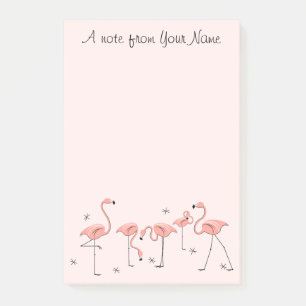 Flamingos Pink Group "Text" Post-it Notes