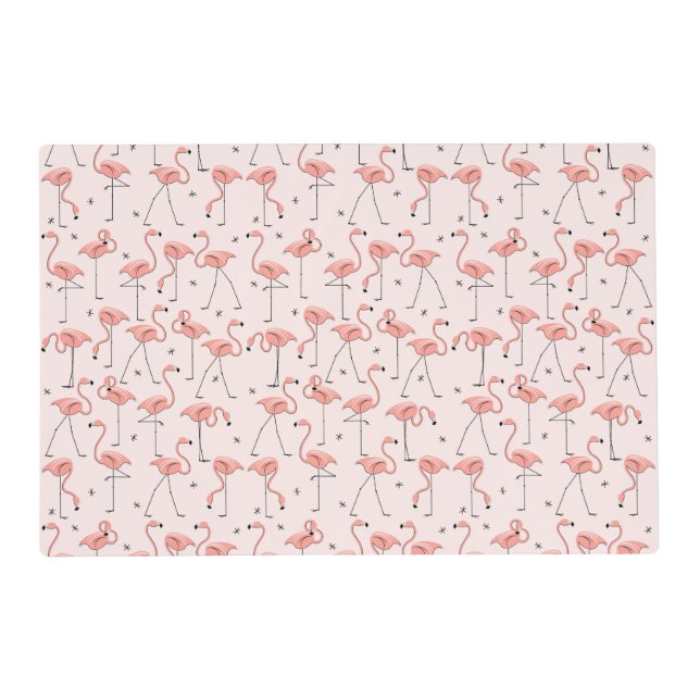 Flamingos Pink laminated placemat (Front)