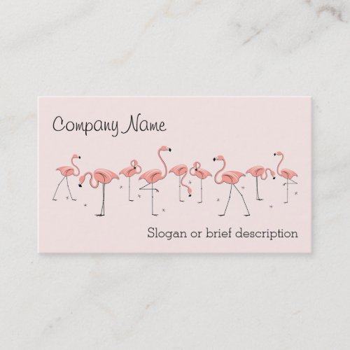 Flamingos Pink Line business card