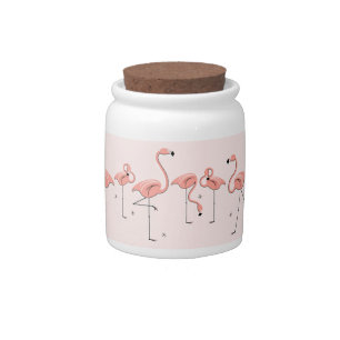 Flamingos Pink Line candy jar