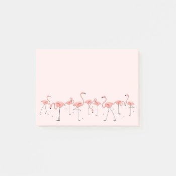 Flamingos Pink Line Post-it Notes by QuirkyChic at Zazzle