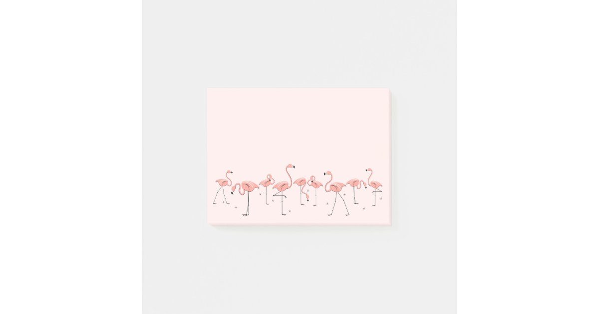 Flamingos Pink Line Postit Notes Zazzle