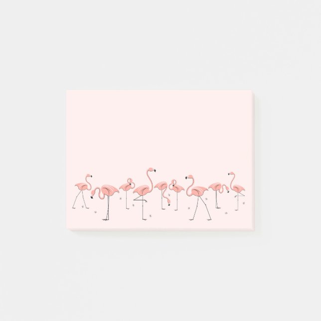 Flamingos Pink Line Post-it Notes (Front)