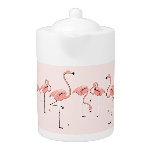 Flamingos Pink Line teapot