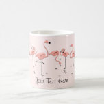 Flamingos Pink Line &#39;text&#39; Mug at Zazzle