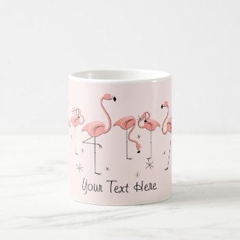 Flamingos Pink Line 'text' Mug by QuirkyChic at Zazzle
