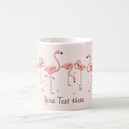 Flamingos Pink Line 'text' Mug