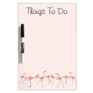Flamingos Pink Line "Things To Do" dry erase board