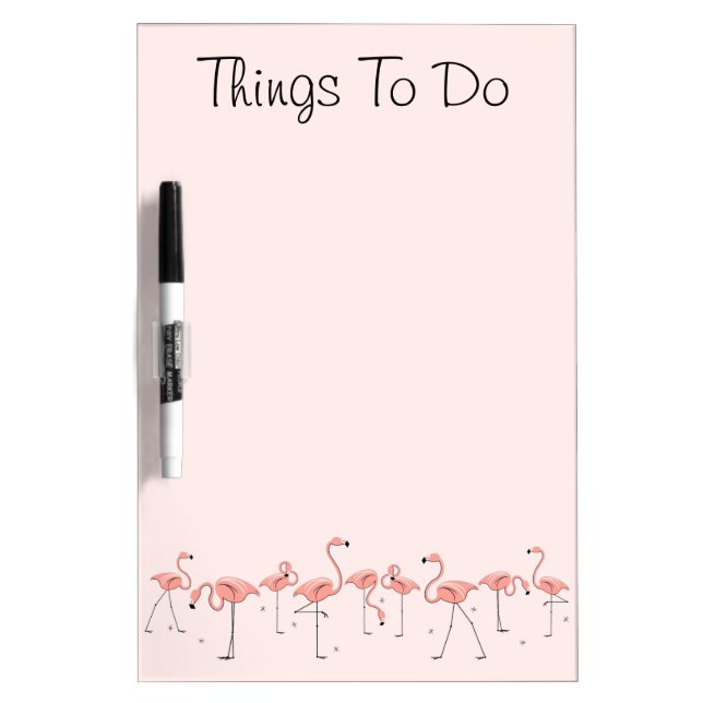 Flamingos Pink Line "Things To Do" dry erase board (Front)