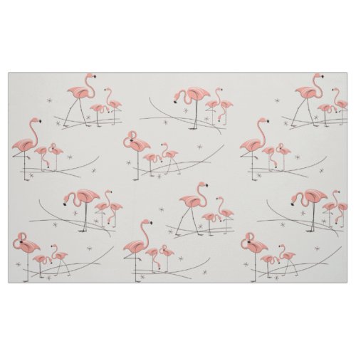 Flamingos Pink Multi large pattern Fabric