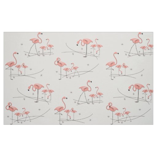 Flamingos Pink Multi large pattern Fabric