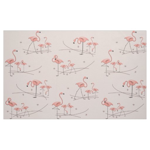 Flamingos Pink Multi large pattern Fabric
