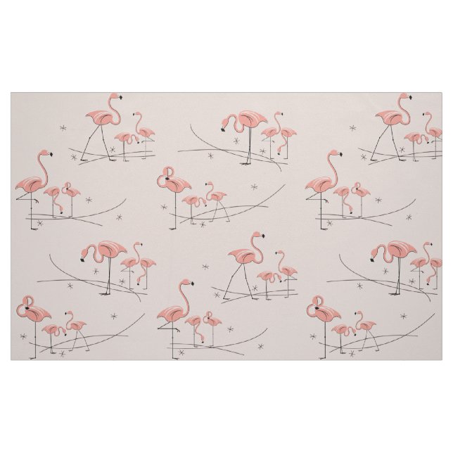 Flamingos Pink Multi large pattern Fabric (Fat Quarter)