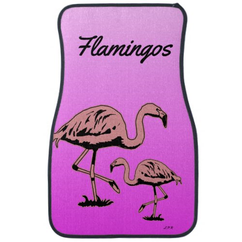 Flamingos Pink Purple Sunset Car Floor Mat