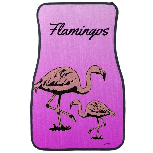 Flamingos Pink Purple Sunset Car Floor Mat (Front)