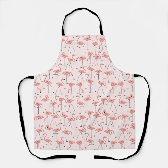 Flamingos Pink small pattern apron (Front)