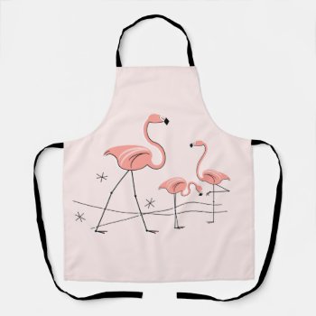Flamingos Pink Trio 2 Apron by QuirkyChic at Zazzle