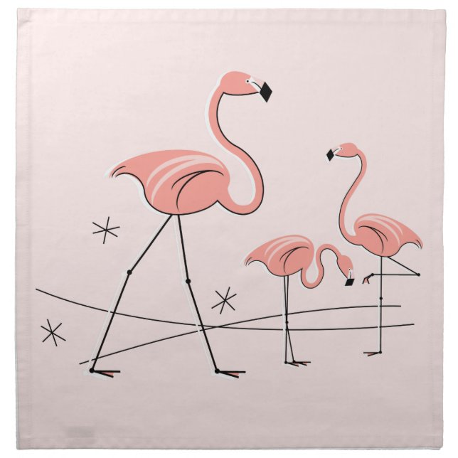 Flamingos Pink Trio 2 cloth napkins (set) (Front)
