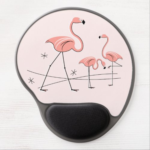 Flamingos Pink Trio 2 gel mousepad