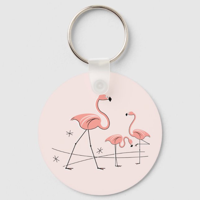 Flamingos Pink Trio 2 key chain (Front)