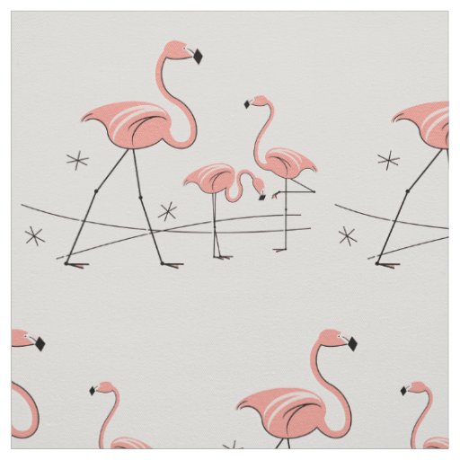 Flamingos Pink Trio 2 large pattern Fabric