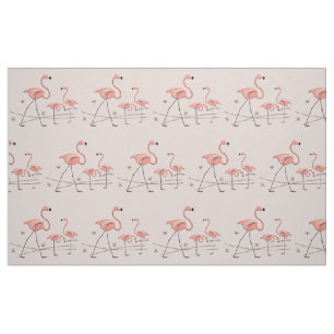 Flamingos Pink Trio 2 large pattern Fabric