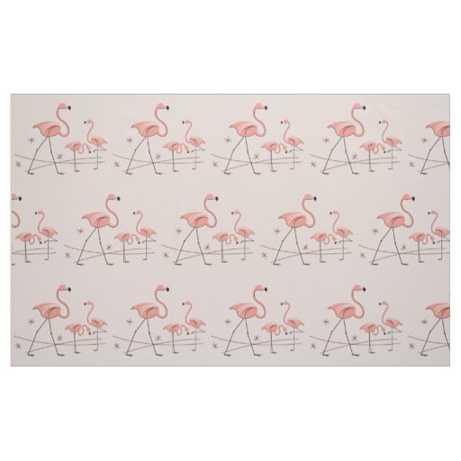 Flamingos Pink Trio 2 large pattern Fabric