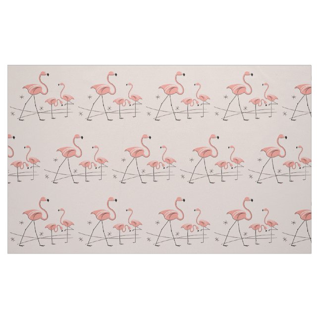 Flamingos Pink Trio 2 large pattern Fabric (Fat Quarter)