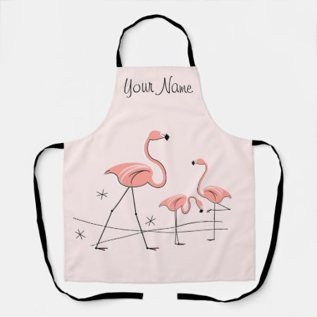 Flamingos Pink Trio 2 Name Apron