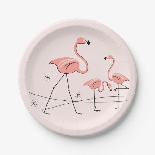 Flamingos Pink Trio 2 paper plate
