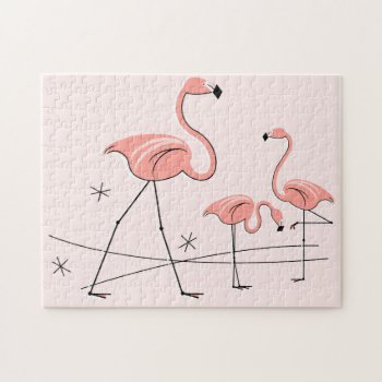 Flamingos Pink Trio 2 Puzzle by QuirkyChic at Zazzle