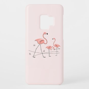 Flamingos Pink Trio 2 Samsung Galaxy Case by QuirkyChic at Zazzle