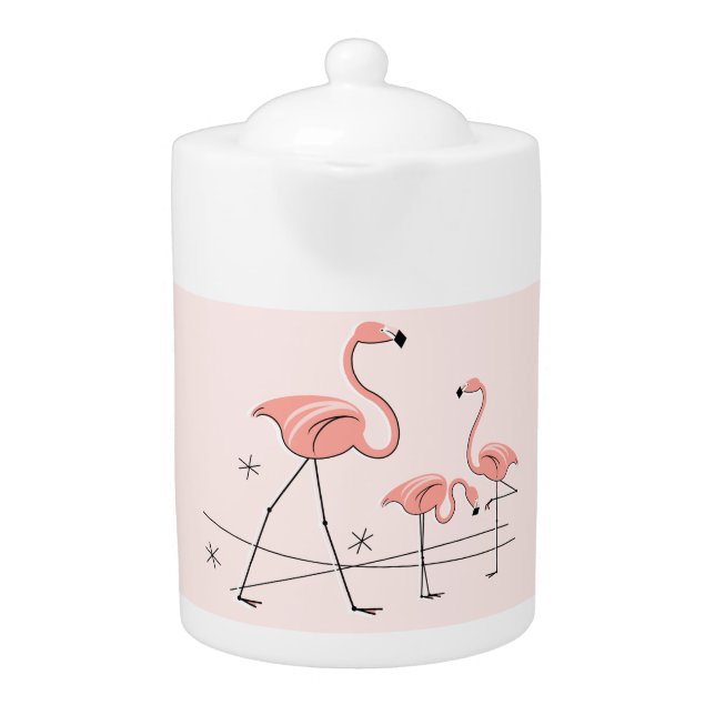 Flamingos Pink Trio 2 teapot (Front)