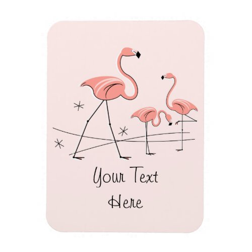 Flamingos Pink Trio 2 Text magnet flexible