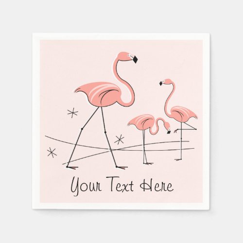 Flamingos Pink Trio 2 Text paper napkins