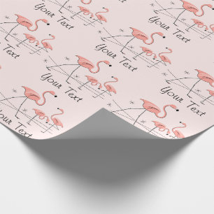 Flamingos Pink Trio 2 Text wrapping paper