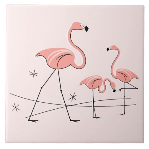 Flamingos Pink Trio 2 tile